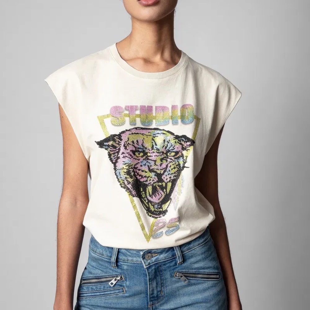 Zadig & Voltaire Jaguar Embellished Tank Top